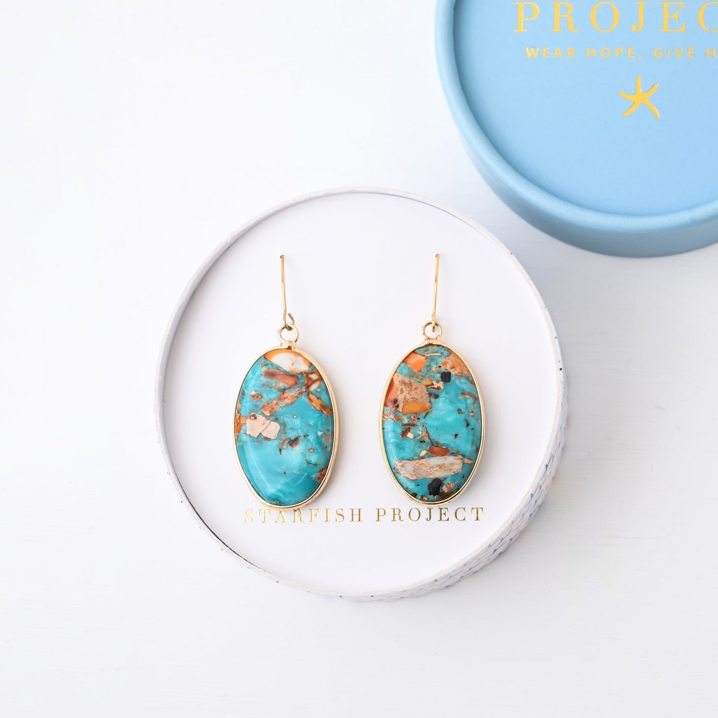 Sierra Bloom Turquoise Emperor Stone Earrings