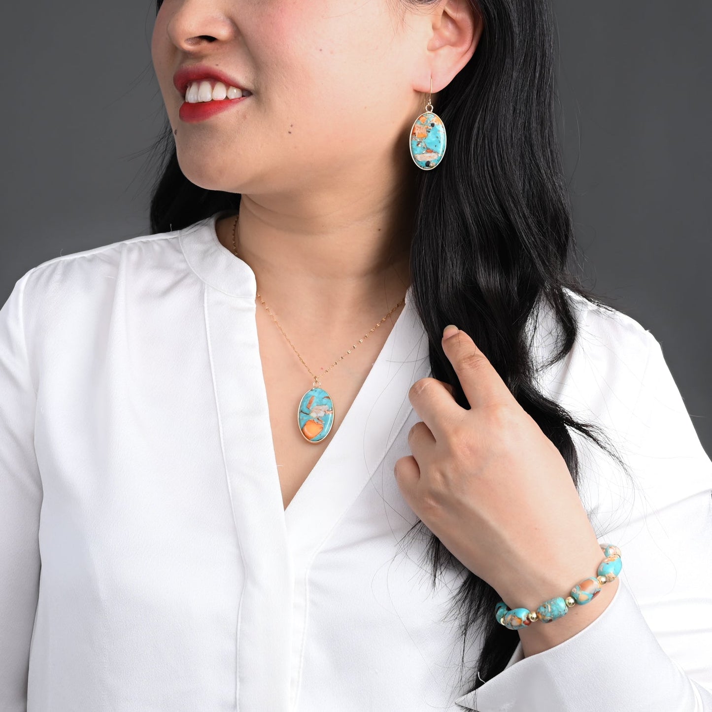 Sierra Bloom Turquoise Emperor Stone Earrings