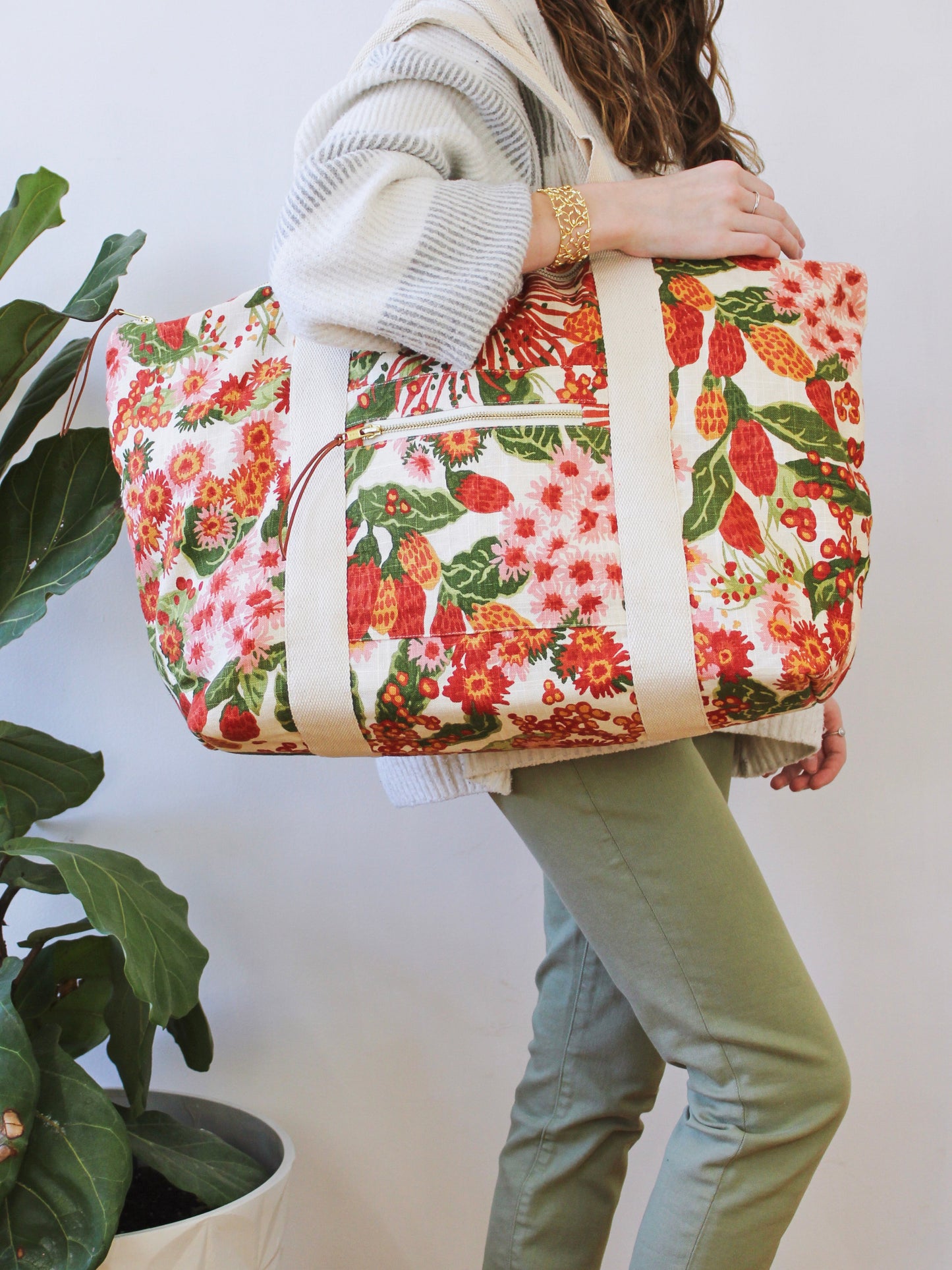 Strawberry Flora Carry On Travel Bag