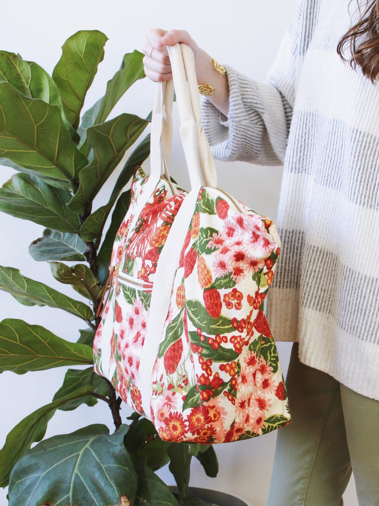 Strawberry Flora Carry On Travel Bag