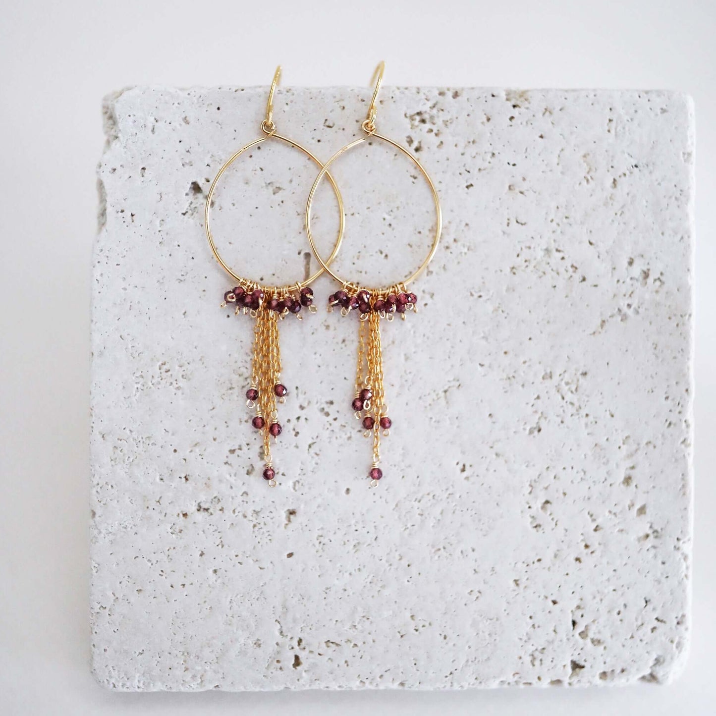 Aquamarine Mini Swing Hoop Earrings