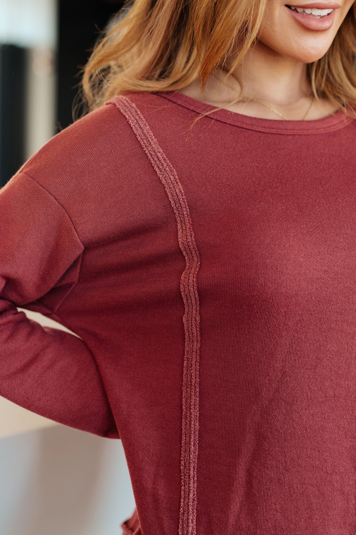 Why Dont You Pullover Lightweight French Terry Top Now