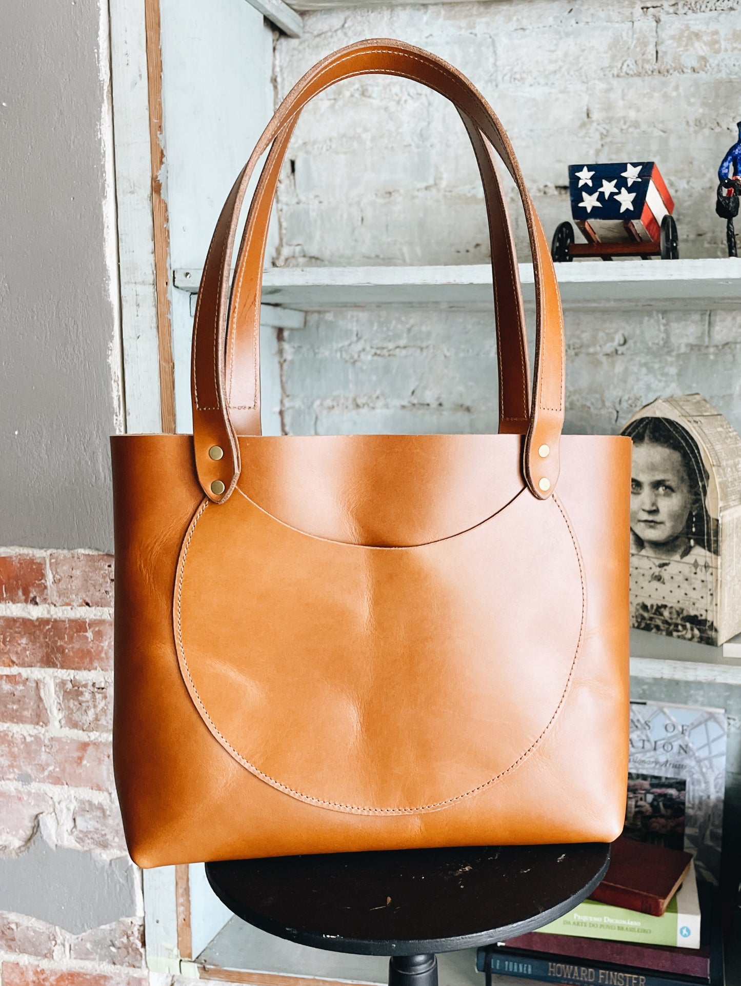 The Luna Tote By Milestone Bag Co Crescent Moon Pocket