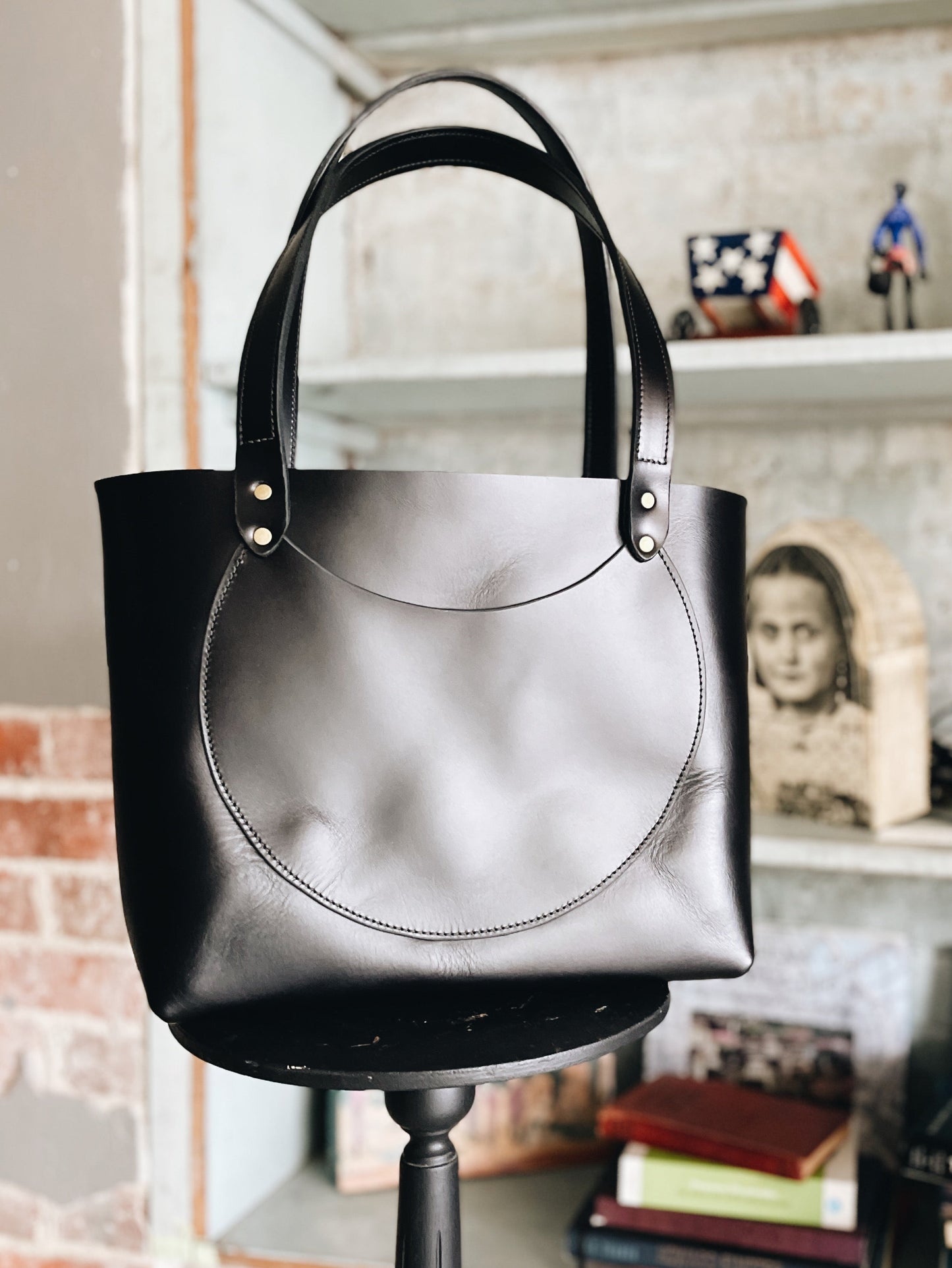 The Luna Tote By Milestone Bag Co Crescent Moon Pocket