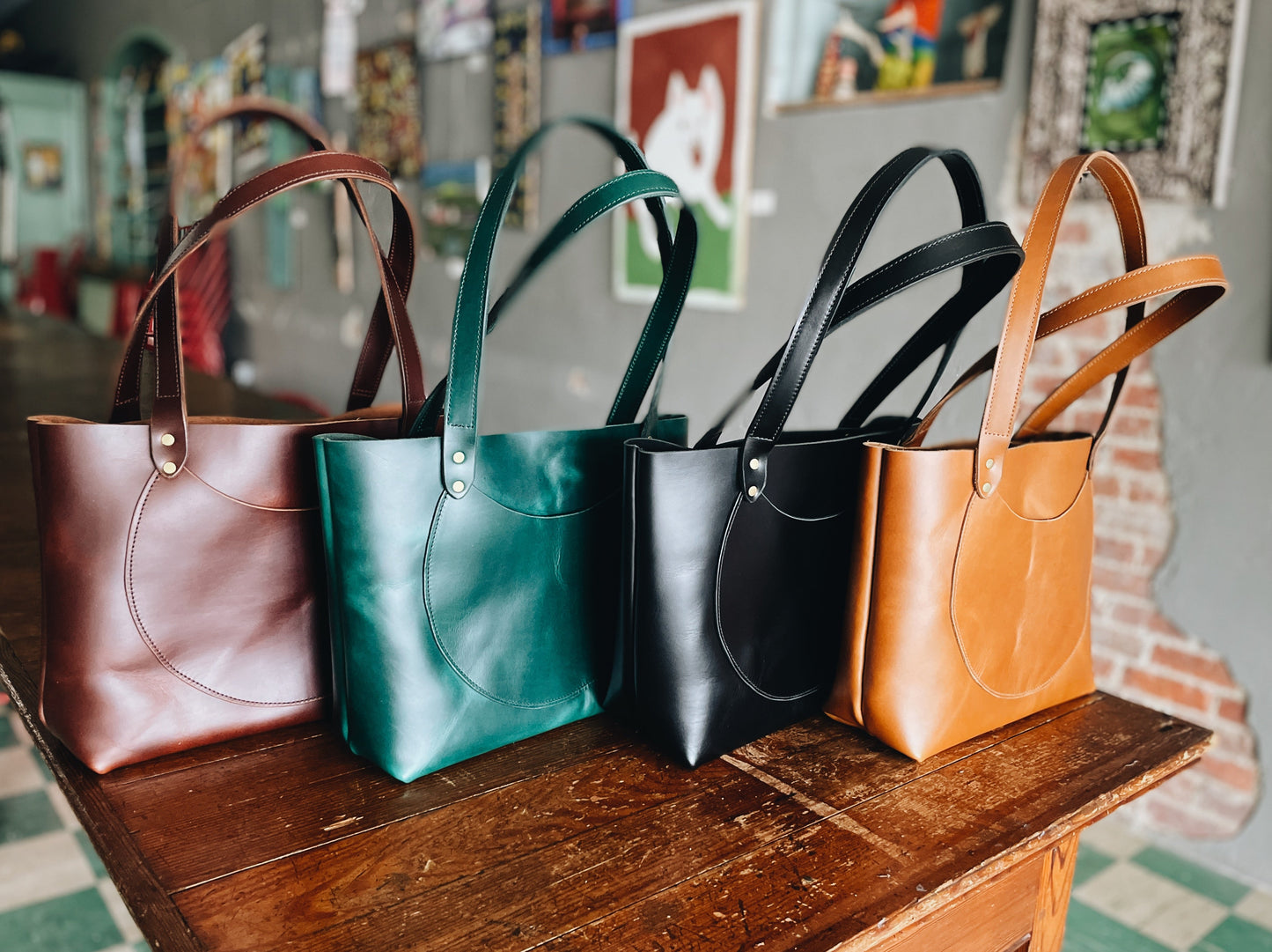 The Luna Tote By Milestone Bag Co Crescent Moon Pocket