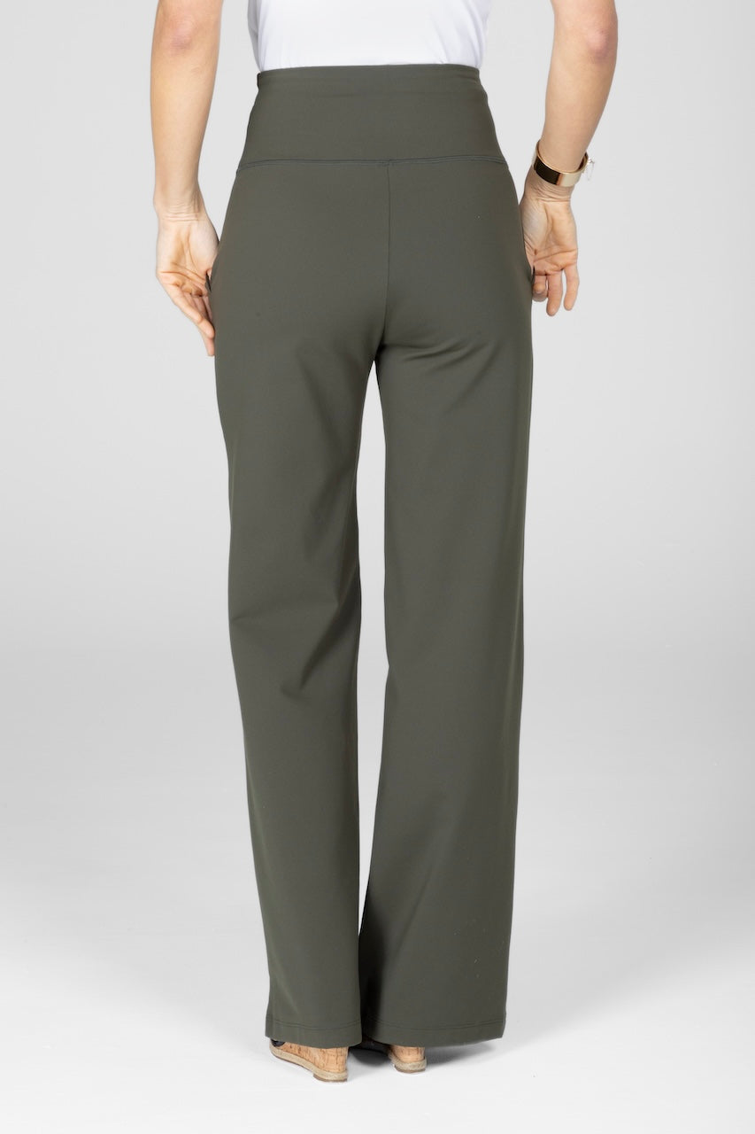 HIGH WAIST WIDE LEG PANT: FOREST NIGHT