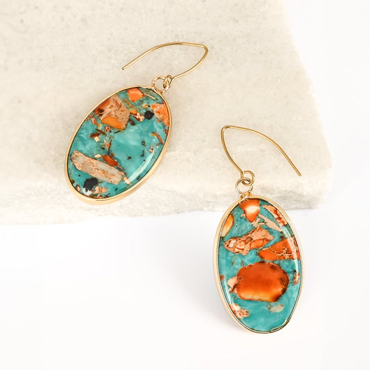Sierra Bloom Turquoise Emperor Stone Earrings