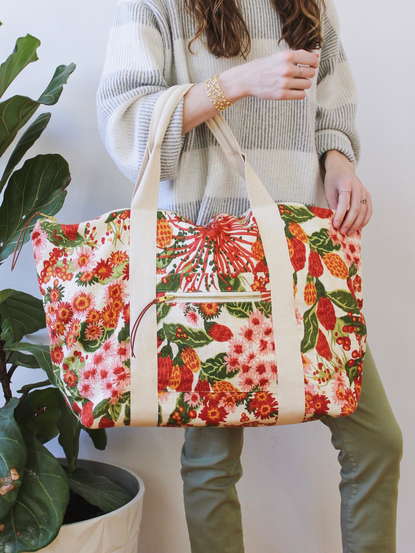 Strawberry Flora Carry On Travel Bag