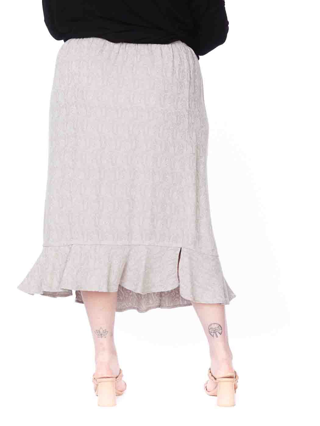 Tianello Plus Sized TENCEL™  "Paisley"  Jacquard "Tulip" Skirt