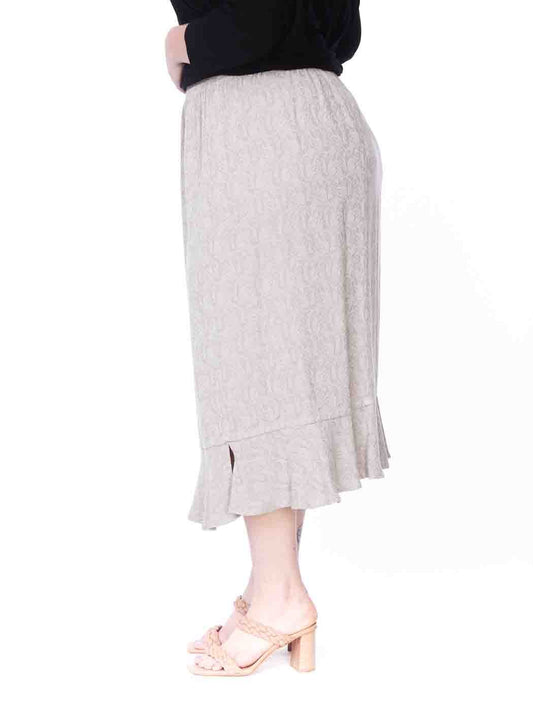 Tianello Plus Sized TENCEL™  "Paisley"  Jacquard "Tulip" Skirt