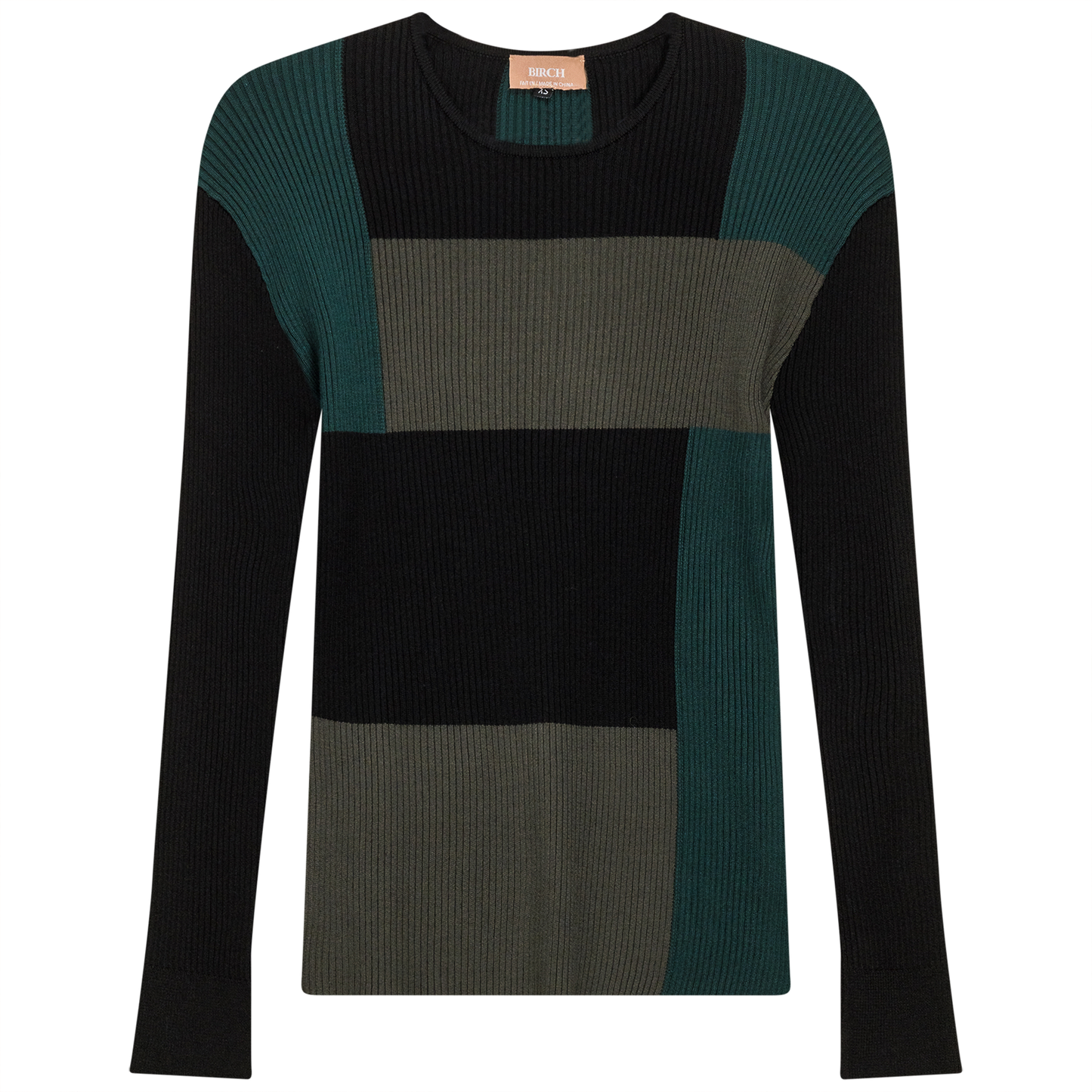 Color Blocked Rib Combo Sweater