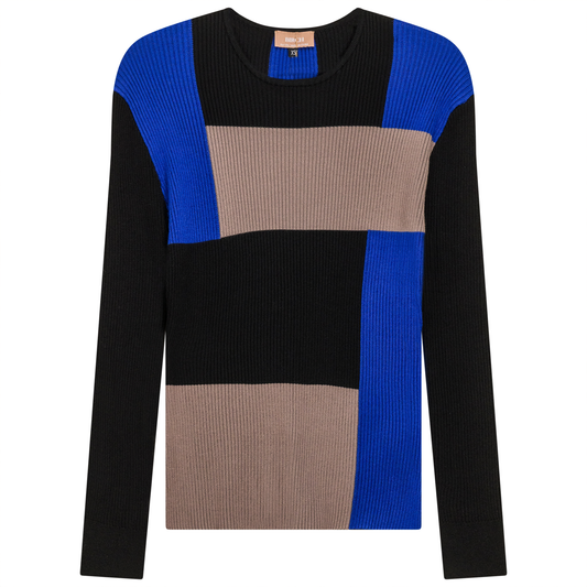 Color Blocked Rib Combo Sweater